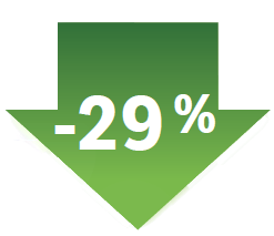 Šipka dolu, ve které je -29%