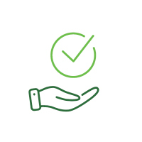 Ikona: ruka a potvrzení